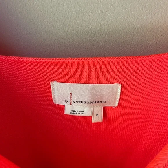 By Anthropologie Harlow Knit Tank Top Neon Tie Wrap Size XL - Picture 5 of 6